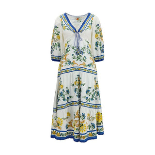 Multicolor Linen Casual Dress