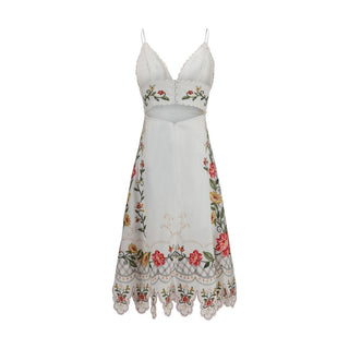 Multicolor Linen Casual Dress