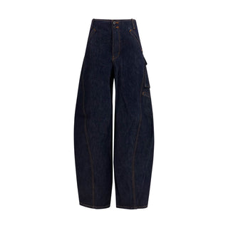 Blue Cotton Cargo Pants