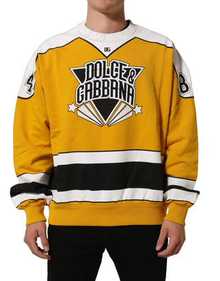 Yellow Crew Neck Jersey Sweatshirt Sweater