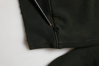 Black Cotton Crew Neck Men Sweatshirt Sweater