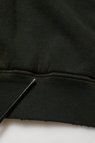 Black Cotton Crew Neck Men Sweatshirt Sweater