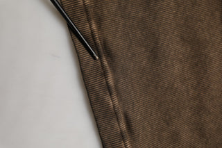Brown Cotton Buttoned Henley Pullover Sweater