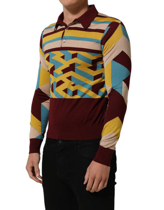 Multicolor Knitted Cashmere Pullover Sweater