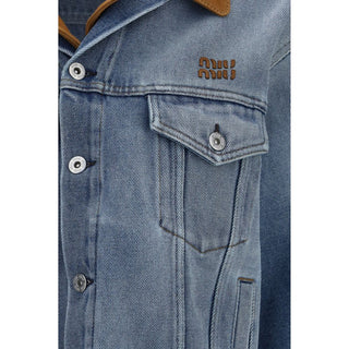 Chaqueta azul de mezclilla de algodón