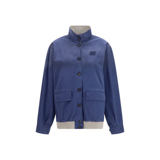 Bomber azul de algodón