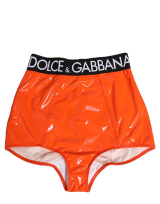 Orange Polyester Logo High Waist Girdle Underwear