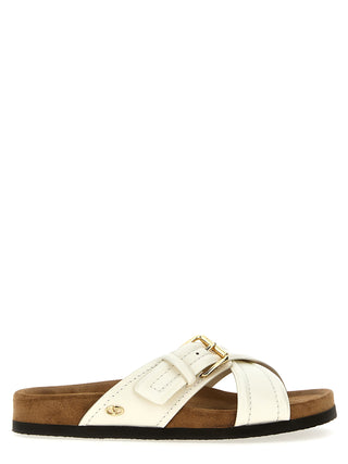 White Calfskin Slides