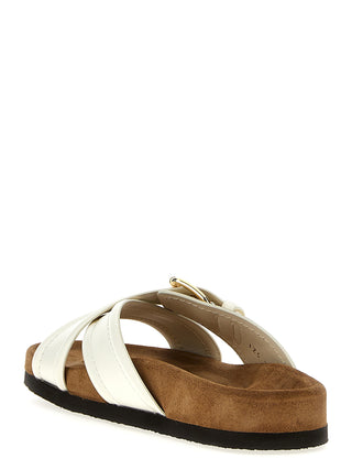 White Calfskin Slides