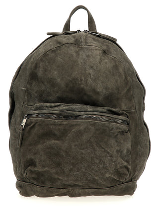 Mochila de cuero de cordero gris