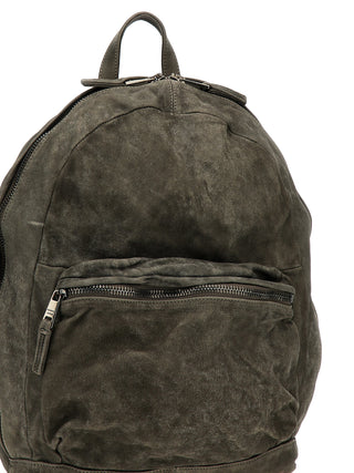 Mochila de cuero de cordero gris