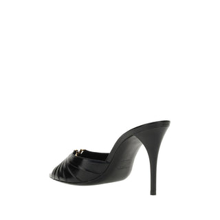 Black Lamb Ovis Aries Stiletto Heel Sandals