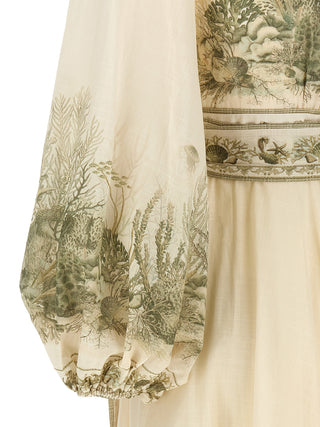 Vestido midi bicolor de algodón