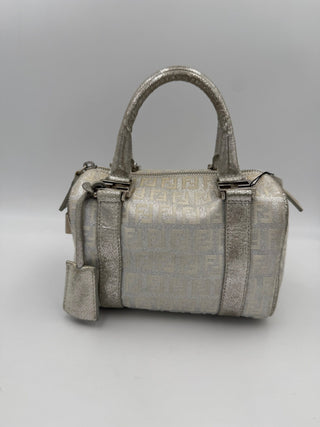 FENDI Mini Bauletto FF Zucchino Laminated Handbag