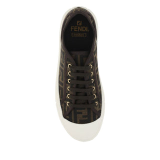 Brown Polyamide Low Top Sneakers