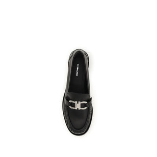 Black Calf Leather Bos Taurus Slip-On Loafers