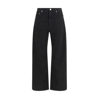 Black Cotton Straight-Leg Jeans