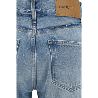 Blue Cotton Flared Jeans