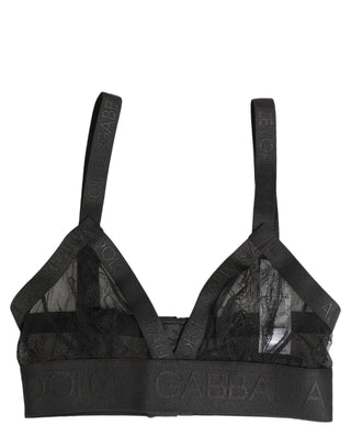 Black Logo Monogram Soft Cup Brassiere Underwear