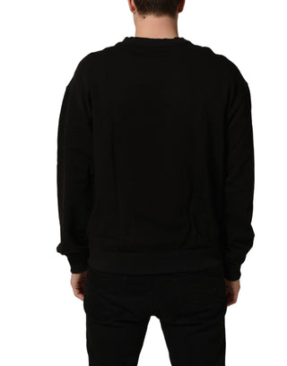 Black Cotton Logo Print Sweatshirt Sweater
