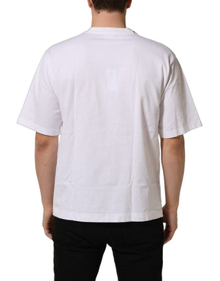 White Cotton Logo Plaque Crew Neck T-shirt