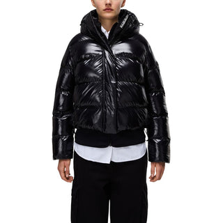 Black Recycled Polyester Full-Length Jacket