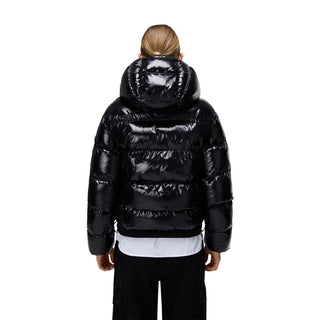 Black Recycled Polyester Full-Length Jacket