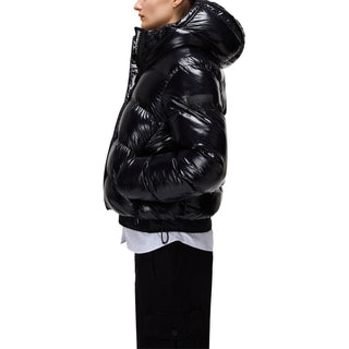 Black Recycled Polyester Full-Length Jacket