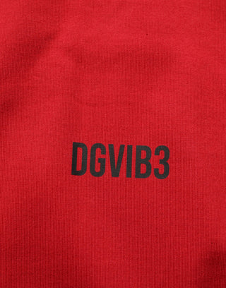 Red Cotton Graphic Print Crew Neck T-shirt