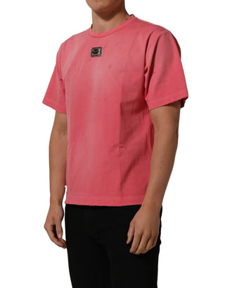 Pink Re-Edition Distressed Crew Neck T-shirt