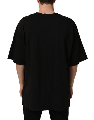 Black Cotton Short Sleeves CrewNeck T-shirt