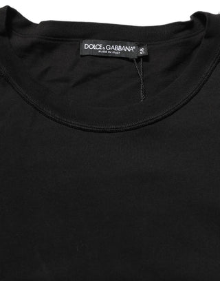 Black Cotton Short Sleeves CrewNeck T-shirt