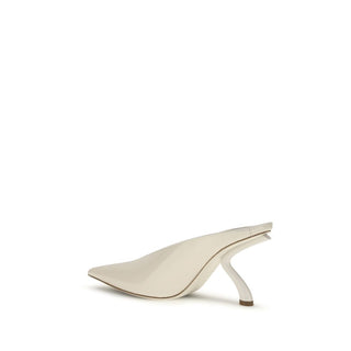 Beige Calf Leather Bos Taurus Mules