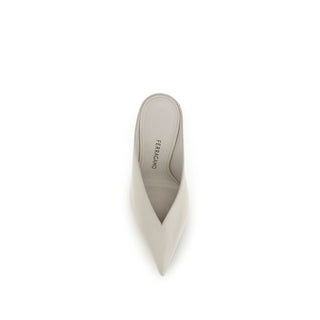 Beige Calf Leather Bos Taurus Mules