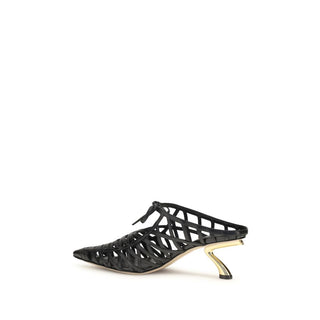 Black Calf Leather Bos Taurus Mules