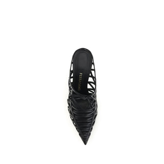 Black Calf Leather Bos Taurus Mules