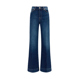 Blue Cotton Flared Jeans