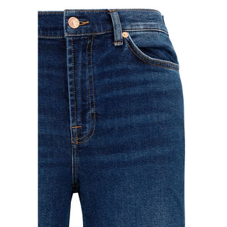 Blue Cotton Flared Jeans