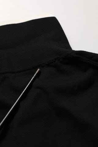 Black Cotton Collared Short Sleeves Polo T-shirt