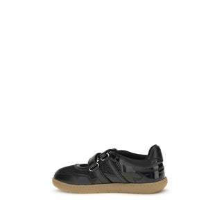 Black Polyester Ballet Flats