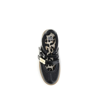 Black Polyester Ballet Flats