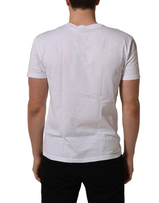 White DG Logo Print Short Sleeves Men T-shirt