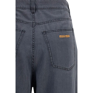 Black Cotton Straight-Leg Jeans