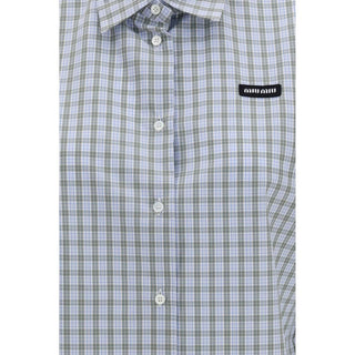Blue Cotton Pattern Shirt