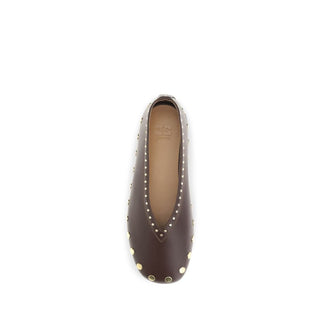 Brown Cotton Ballet Flats