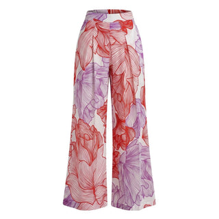 Pantalones rojos de algodón para mujer