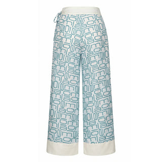 Blue Silk Women's Pants