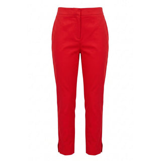 Pantalones rojos de algodón para mujer