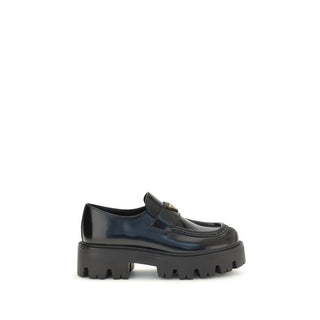Black Calf Leather Bos Taurus Slip-On Loafers