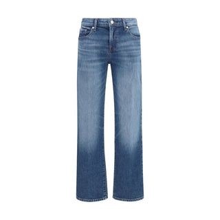 Blue Cotton Straight-Leg Jeans